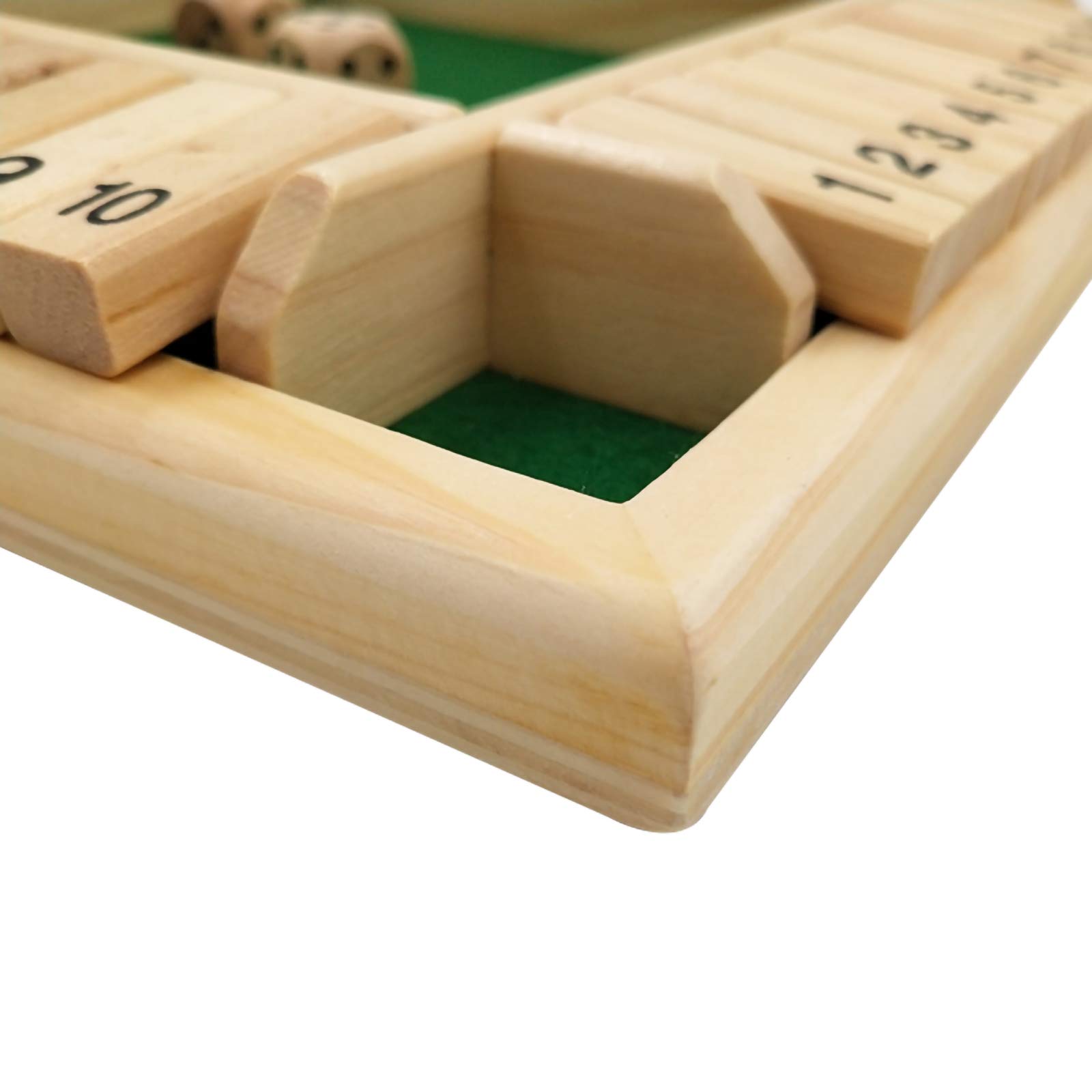 Amazon.com: Andux 4 Players Shut The Box Dice Board Game 4 Sided Large  Wooden Board Game, 2 Dice + Shut-The-Box Rules FPYX-01 : Toys & Games