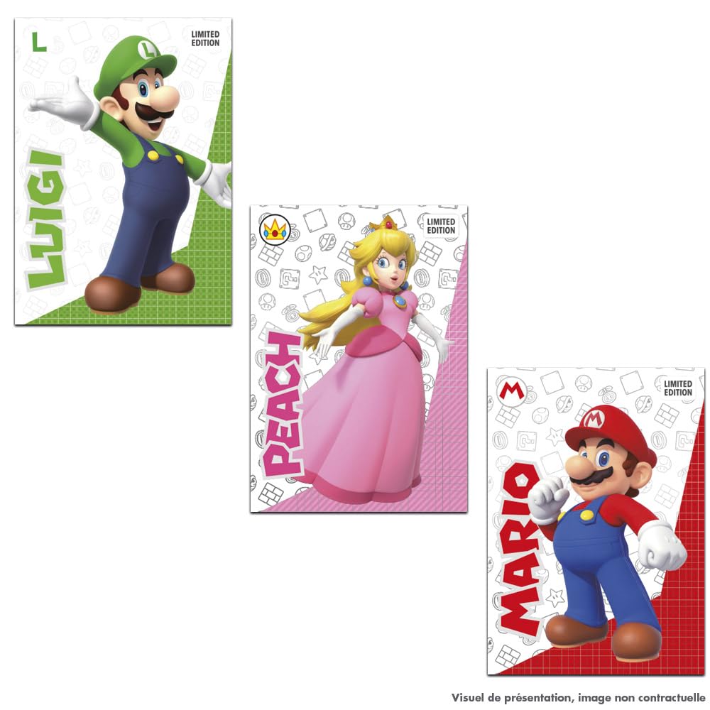 Panini Super Mario Adesivi - Cofanetto di 1 album + 15 tasche + 5 carte edizione limitata Gold, 004218MCOUAFGDC