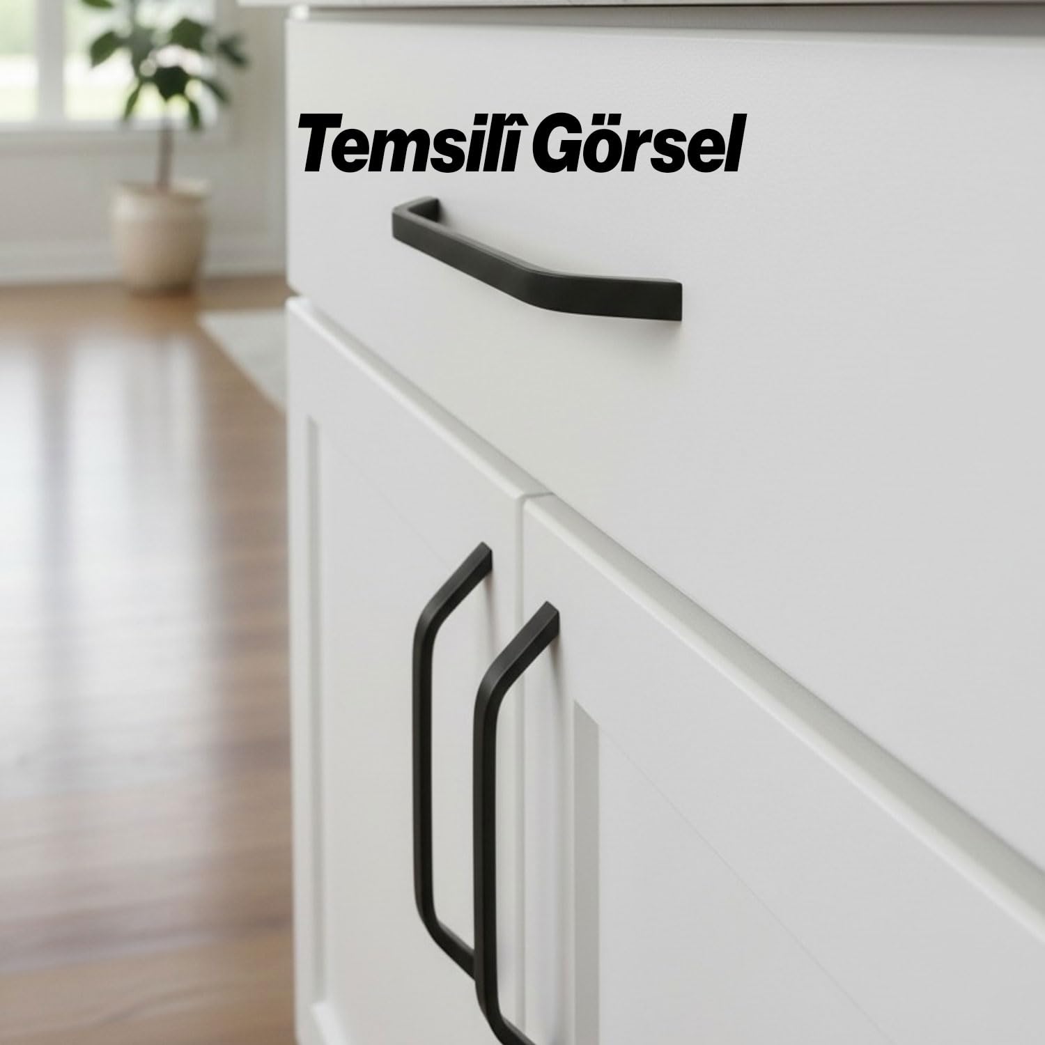Şahin 320 mm Siyah Metal Kulp Çekmece Dolap Kolu Mobilya Mutfak Dolabı Kapak Kulpları Kulpu
