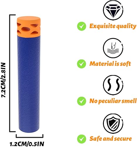 Miniatura 2 de EKIND Paquete de 100 piezas de recambio de dardos de gofres de espuma compatible con NERF N-Strike Series Blaster