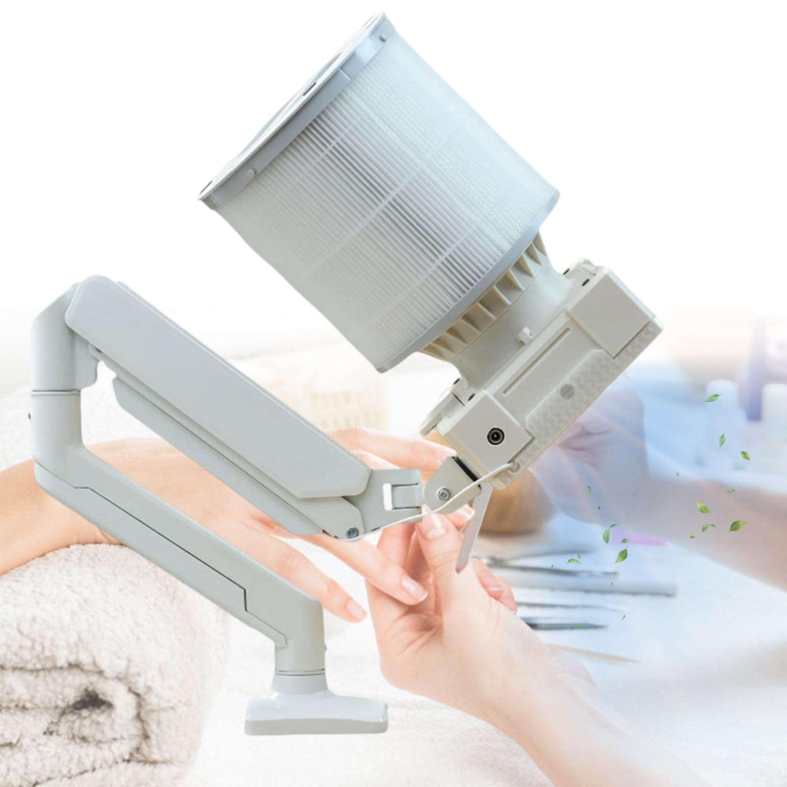 Aspirapolvere per Polvere da Unghie Professionale 60W, Ventola Aspirante Industriale con Aspirazione Potente e Filtro Riutilizzabile, Regolabile per Uso in Salone e Domestico