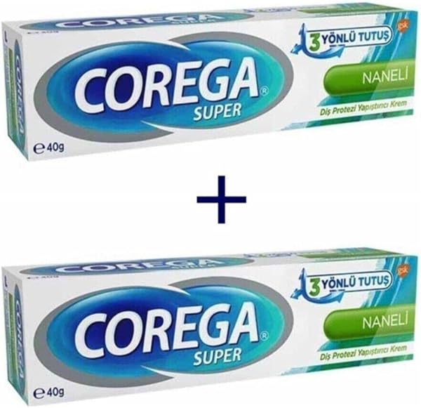 Corega Süper Protez Yapıştırıcı Krem Naneli 40gr x 2 adet