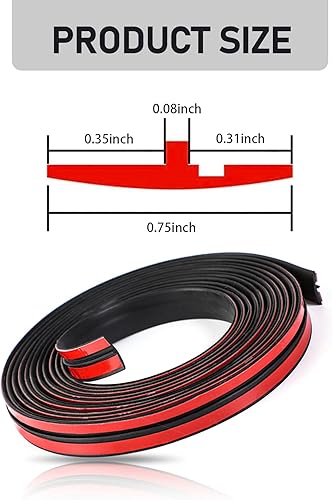 Miniatura 2 de Jawmoy 1 tira de sellado universal, tira de sellado para parabrisas con adhesivos, rayas contra la intemperie del automóvil, tira de sello de puerta
