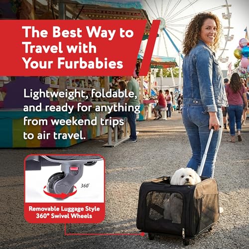 dbest products Rolling Pet Carrier with Wheels Airline Approved - TSA Dog Cat Carrier for Airplane Travel - Wheeled Pet Carrier 18x12x20 for Pets up to 24lbs - Collapsible Travel Bag - Image 7