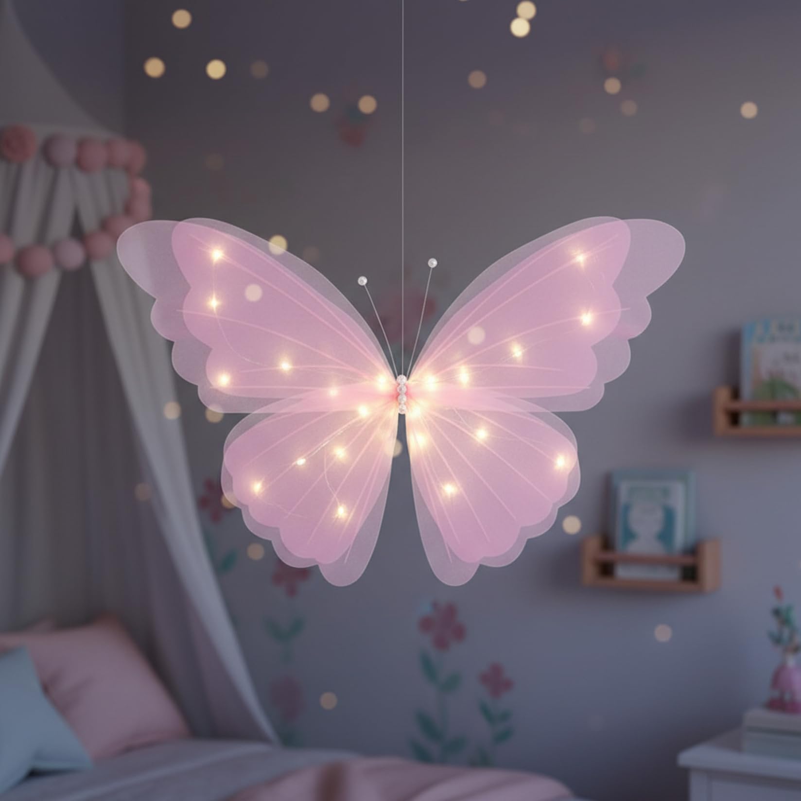 Comebachome Large Butterfly Decorations - 19.7 Inch Giant Mesh Butterfly with Lights for Wedding & Party Decor, Birthday Decorations, Décorations d'été