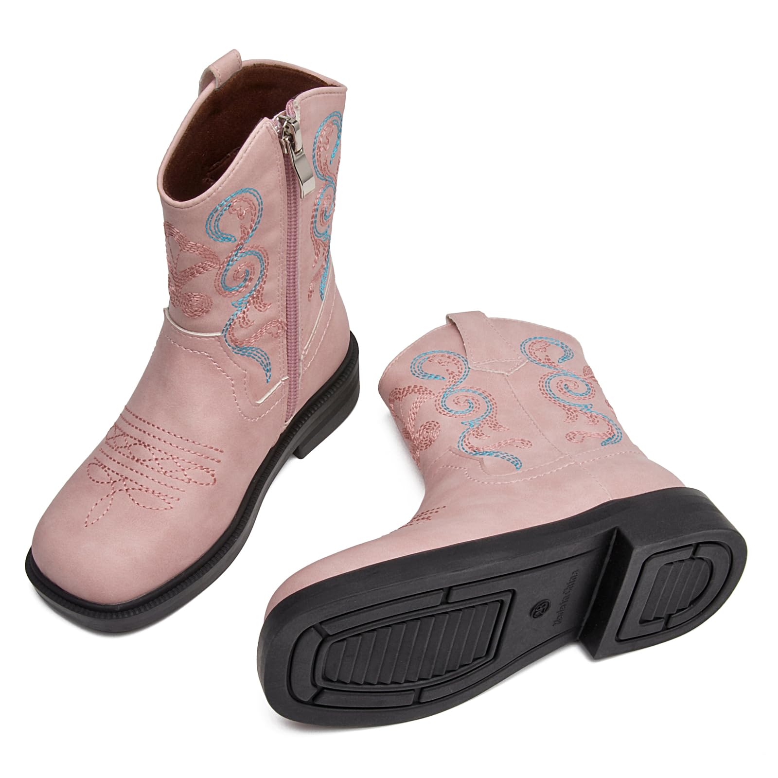 DADAWEN Klein Mädchen Stiefel Jungen Cowboystiefel Westernstiefel Fashion Herbststiefel Mittlere Cowgirl Schuhe