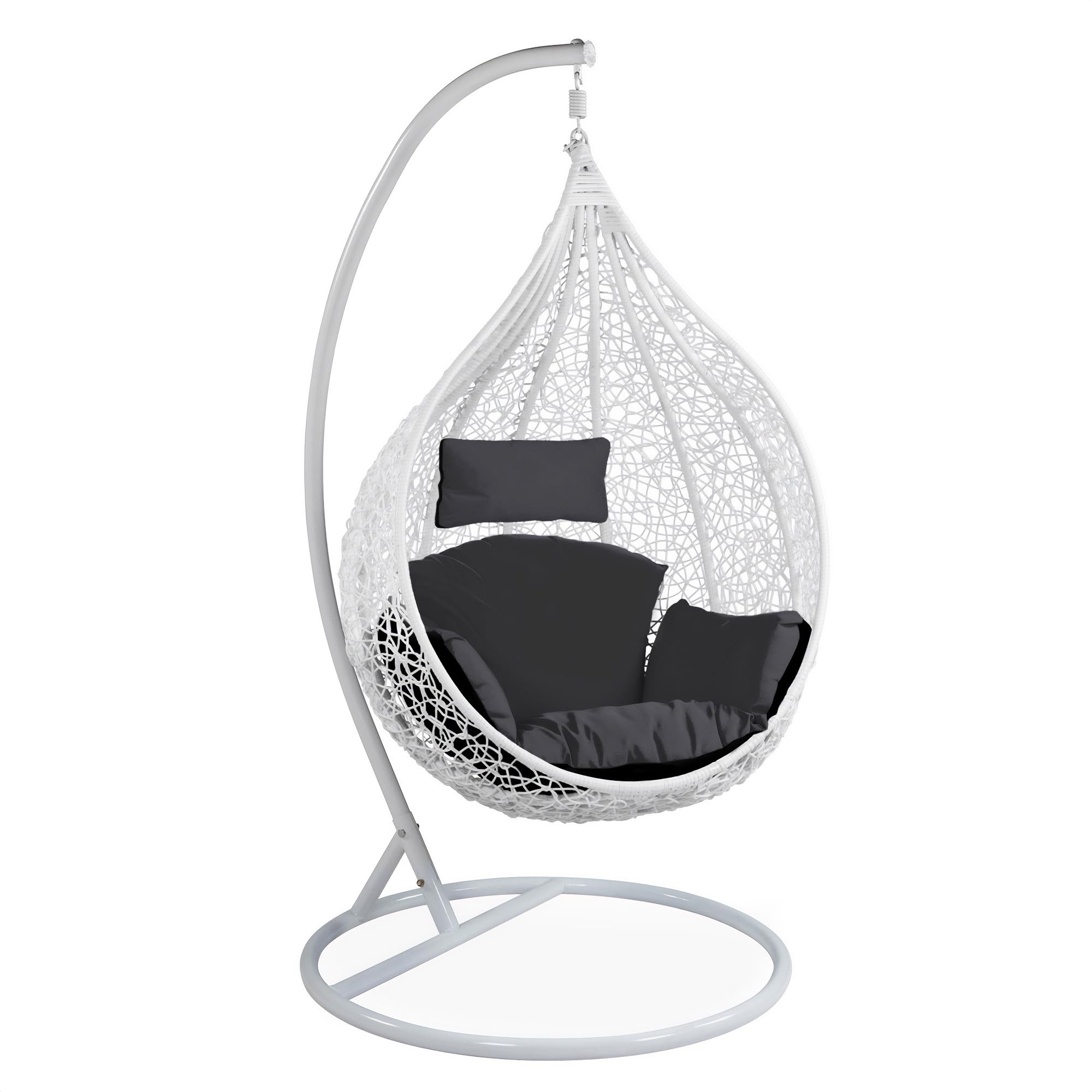 Amazinggirl Cojín para Silla Colgante de jardín - Gran cojin Redondo para Silla Colgante sillón papasan y Columpio Asiento Acolchado Ideal para Interior y Exterior Comodidad y Relax Grafito
