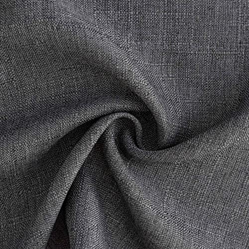 Valea Home Valance For Kitchen Semi Sheer Rod Pocket Linen Window Curtain Valance Rustic Home Décor 56 By 16 Inches, Charcoal #TOP3