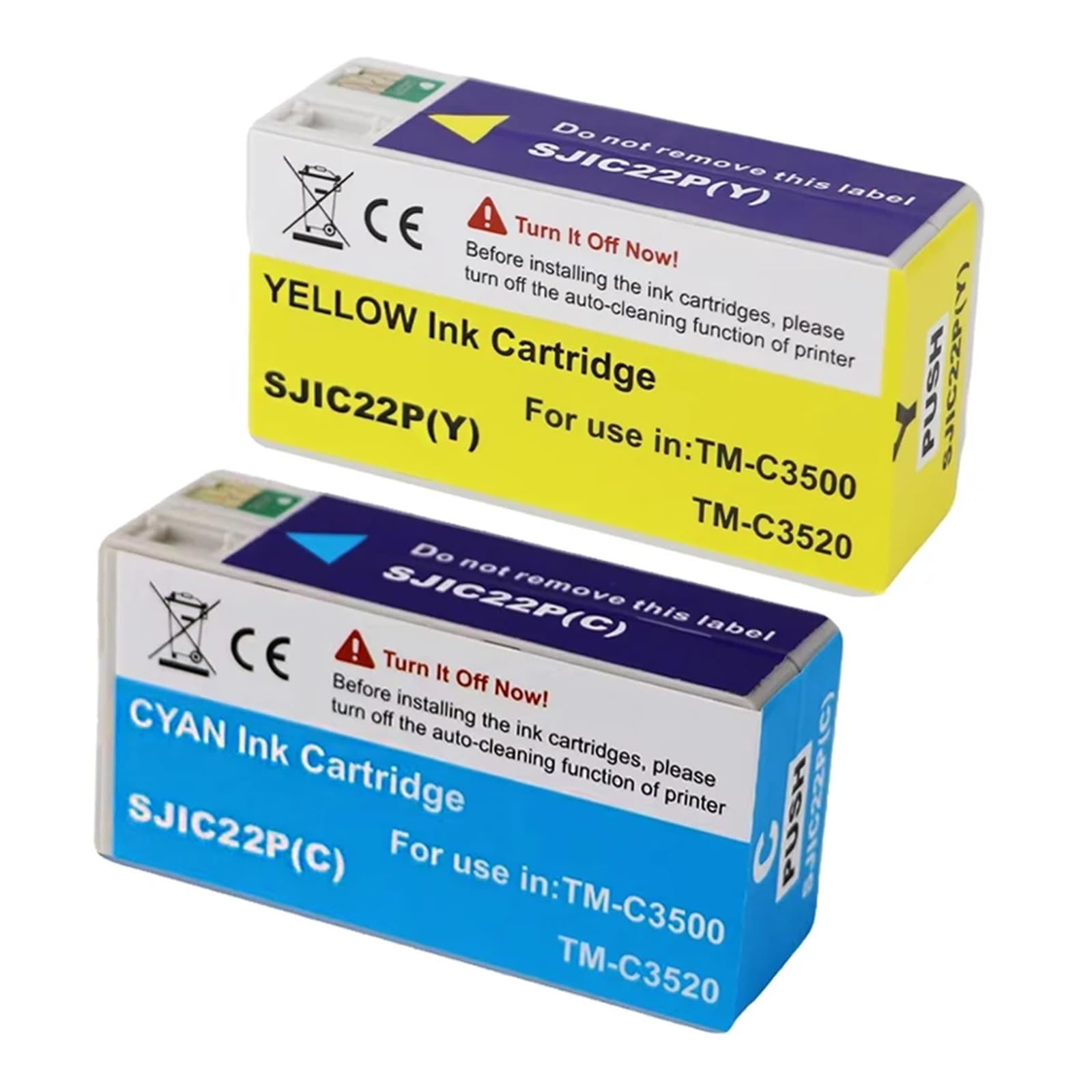 SJIC22P Cartuccia Inchiostro Pigmento Compatibile Con Epson TM-C3500 | Stampa di etichette, uso in ufficio, marcatura chiara, fornitura di inchiostro stabile, facile sostituzione(2set)