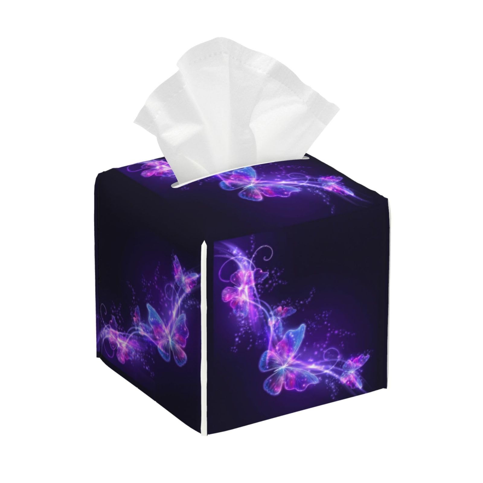 Butterfly Purple Tissue Box Cover Square Cube Boxes