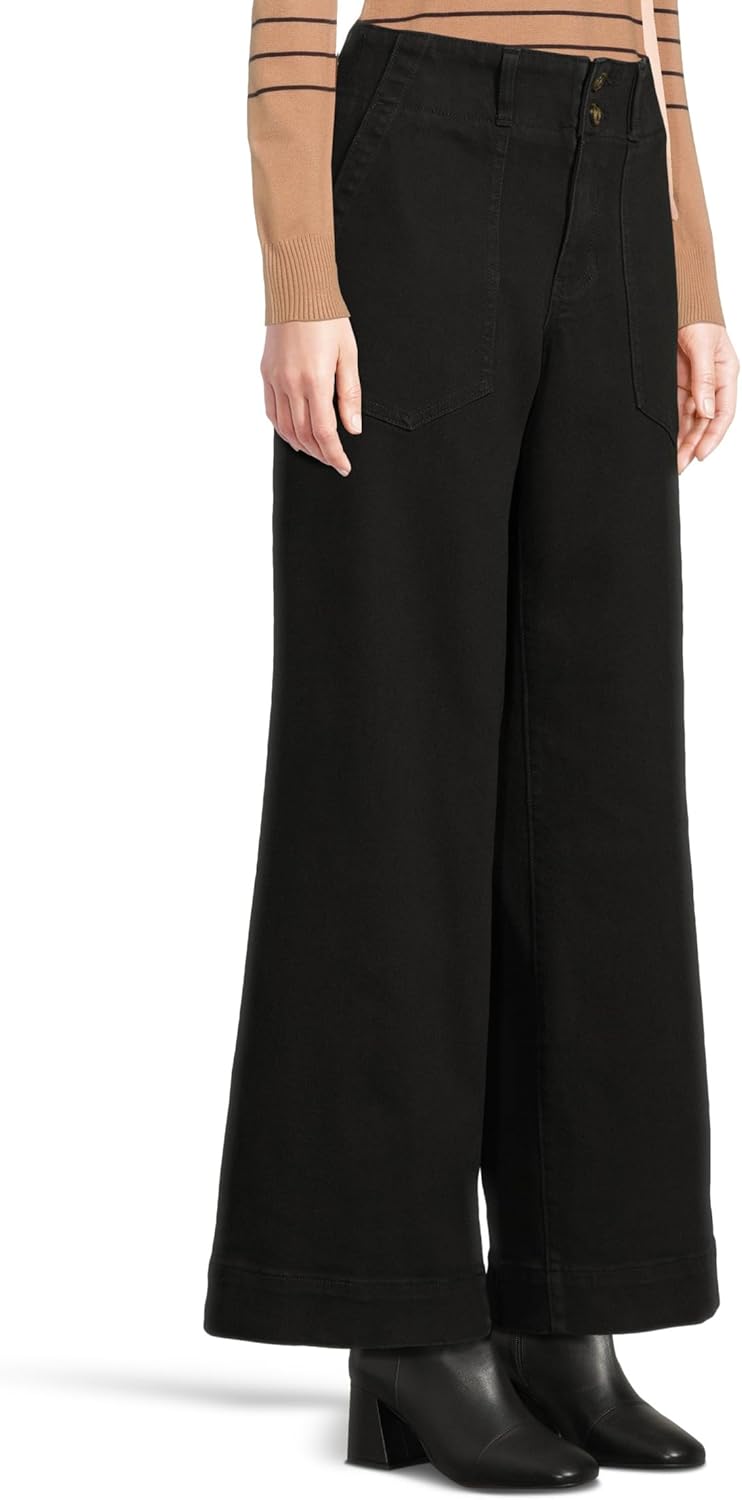 Liverpool Womens Mid-Rise Utility Patch Pocket Wide Leg Pants - Image 2
