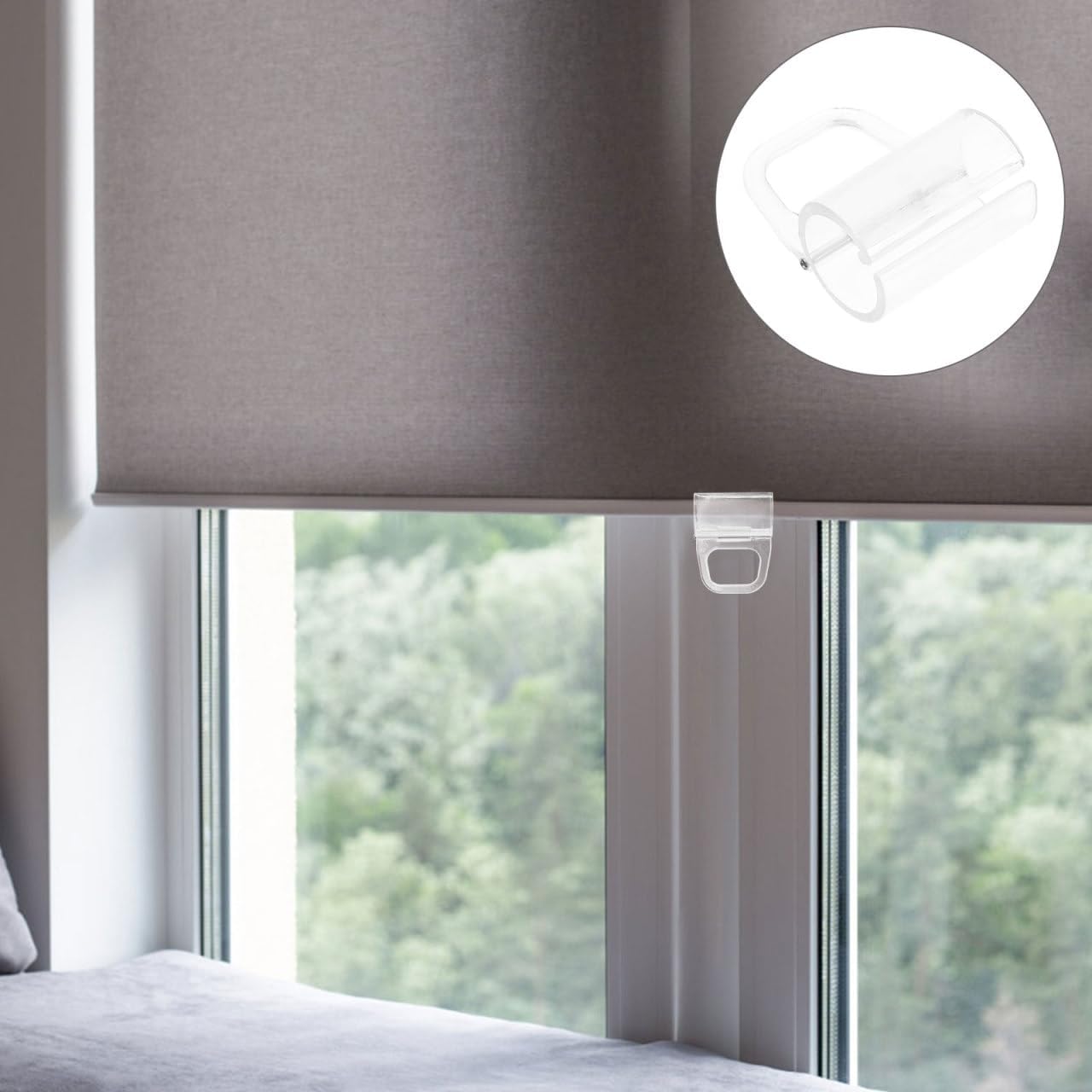 10pcs Window Shade Pulls for Roller Shades Clear Plastic Roller Shade Pull Down Clip for Home Rv Rolling Curtain Accessories, 2.16X1.37X0.98In