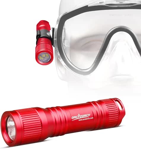 ORCATORCH D560 Mini Scuba Dive Light Headlamp 650 Lumen Mask