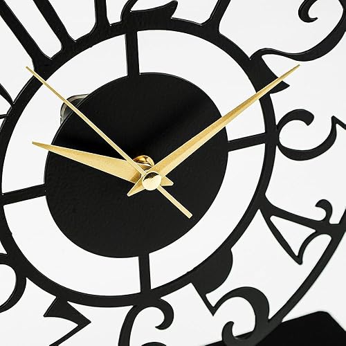 Miniatura 2 de Reloj de escritorio de metal de 8.9 x 9.5, reloj de mesa analógico redondo negro silencioso sin tictac, funciona con pilas, reloj de escritorio