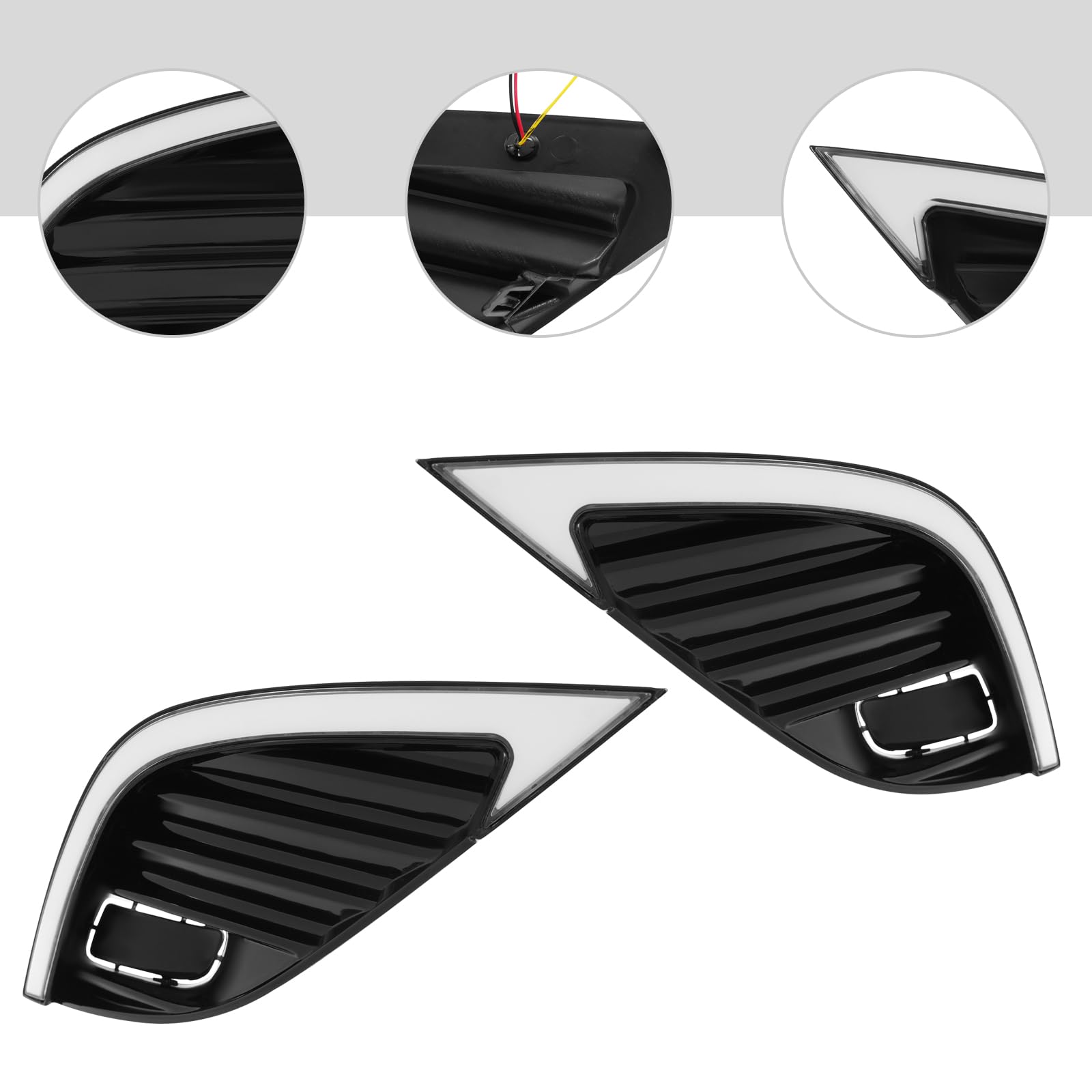 ZHISHUAI- For 2018-2020 Toyota Camry SE XS & 2020-2024 Toyota Camry TRD LED Daytime Running Light, Replacement 1 Pair of Left Driver Right Passenger Side DRL