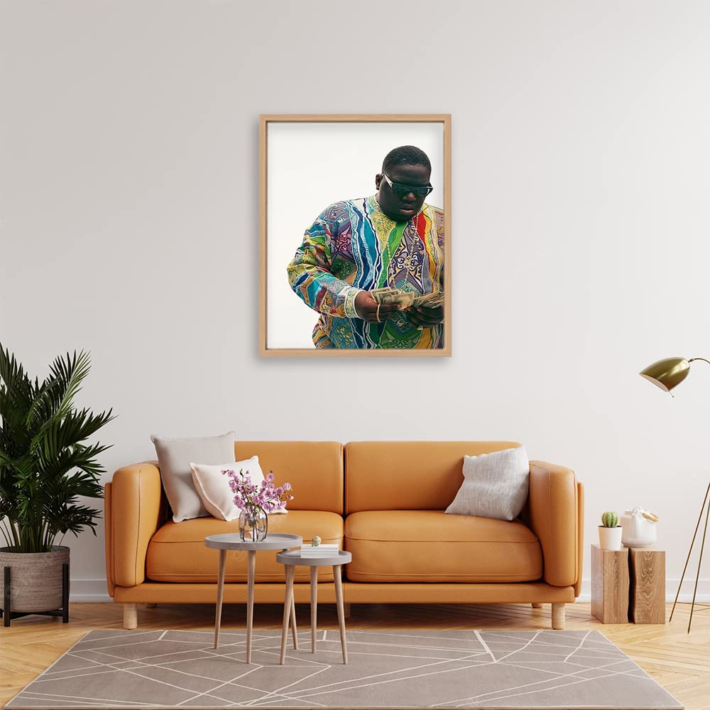XtremeSkinsXtremeSkins Wooden Floater Framed Canvas - Wall Decor for Living Room, Bedroom, Office, Hotels, Drawing Room (22in X 34in) - Biggie Smalls Legend