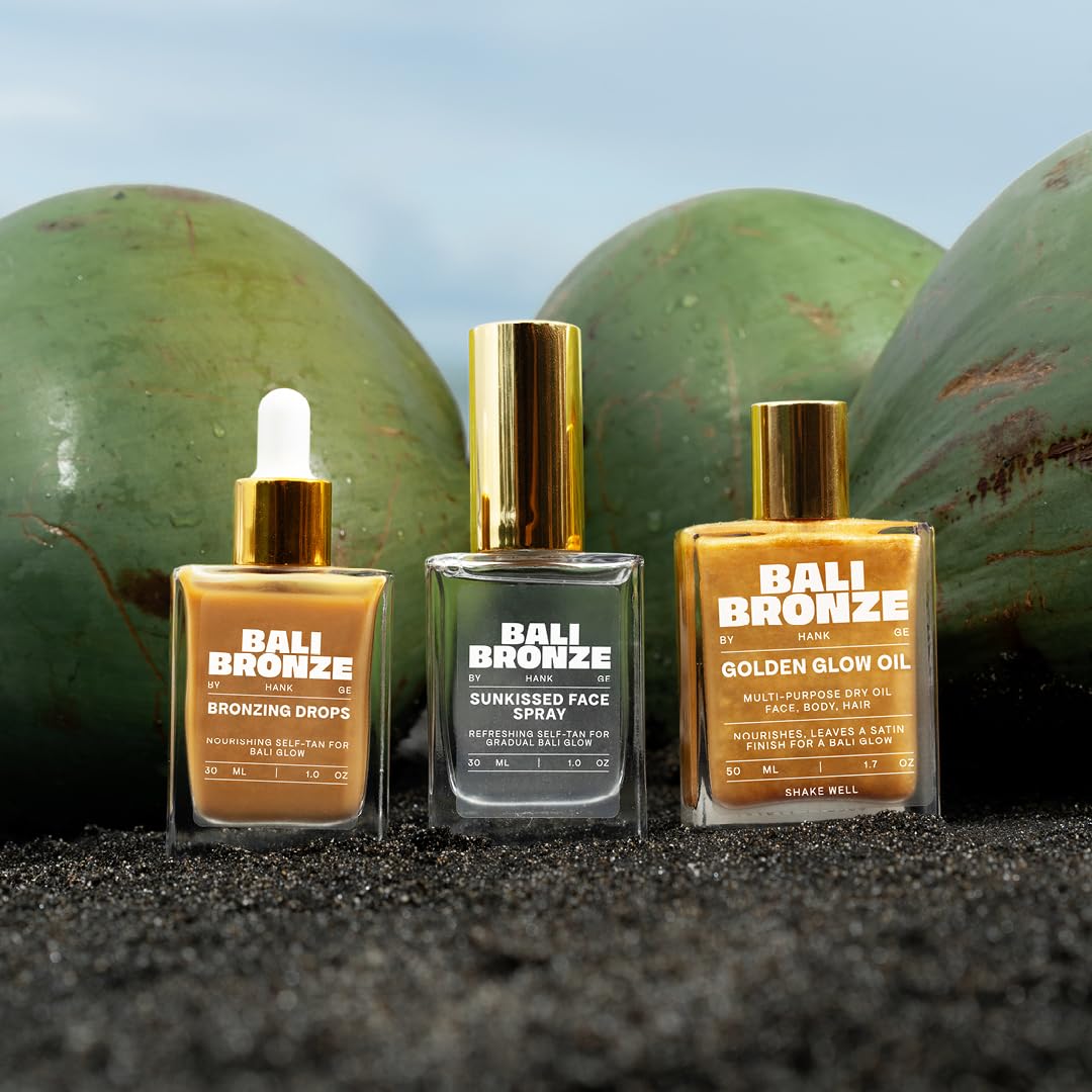 Bronzing Drops – krople samoopalające do twarzy z olejkiem kokosowym i arganowym – mieszane z pielęgnacją dzienną – naturalny blask bez promieniowania UV – 30 ml