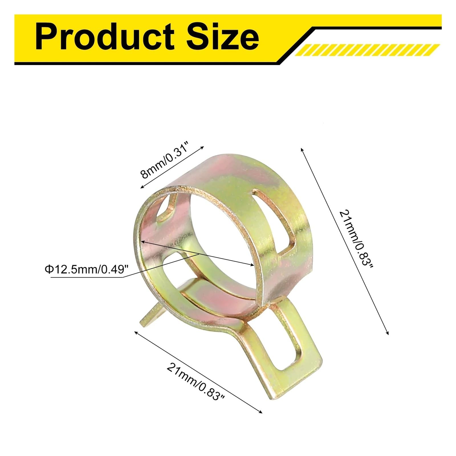 15 sztuk kolorowa cynkowa opaska sprężynowa zacisk węża 4-22mm regulowany silikonowy zacisk rury podciśnieniowej paliwa(20mm)