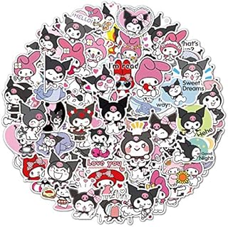 Kuromi Stickers Pack of 100 My Melody Anime Stickers-Vinyl Skateboard Stickers-Suitable for Laptop Travel Case Water Bottle Notebook Phone Car Scrapbook Bike Waterproof Graffiti Decals,Kid/Teen Gift