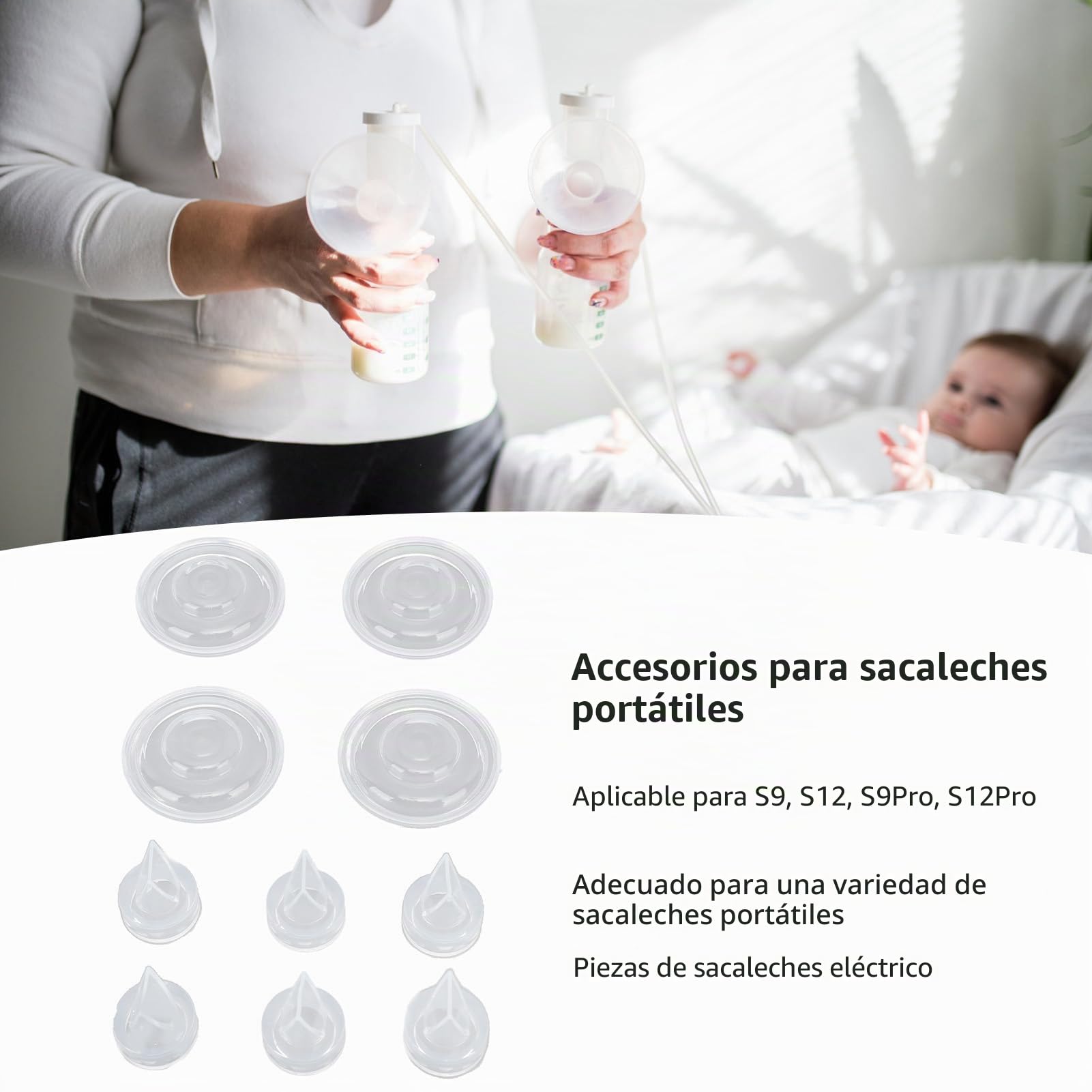 Válvulas de Pico de Pato, Diafragmas de Silicona Compatibles con S9 S12 S9Pro S12Pro, Accesorios para Extractores de Leche Eléctricos, Diseño a Prueba de Fugas para Piezas de