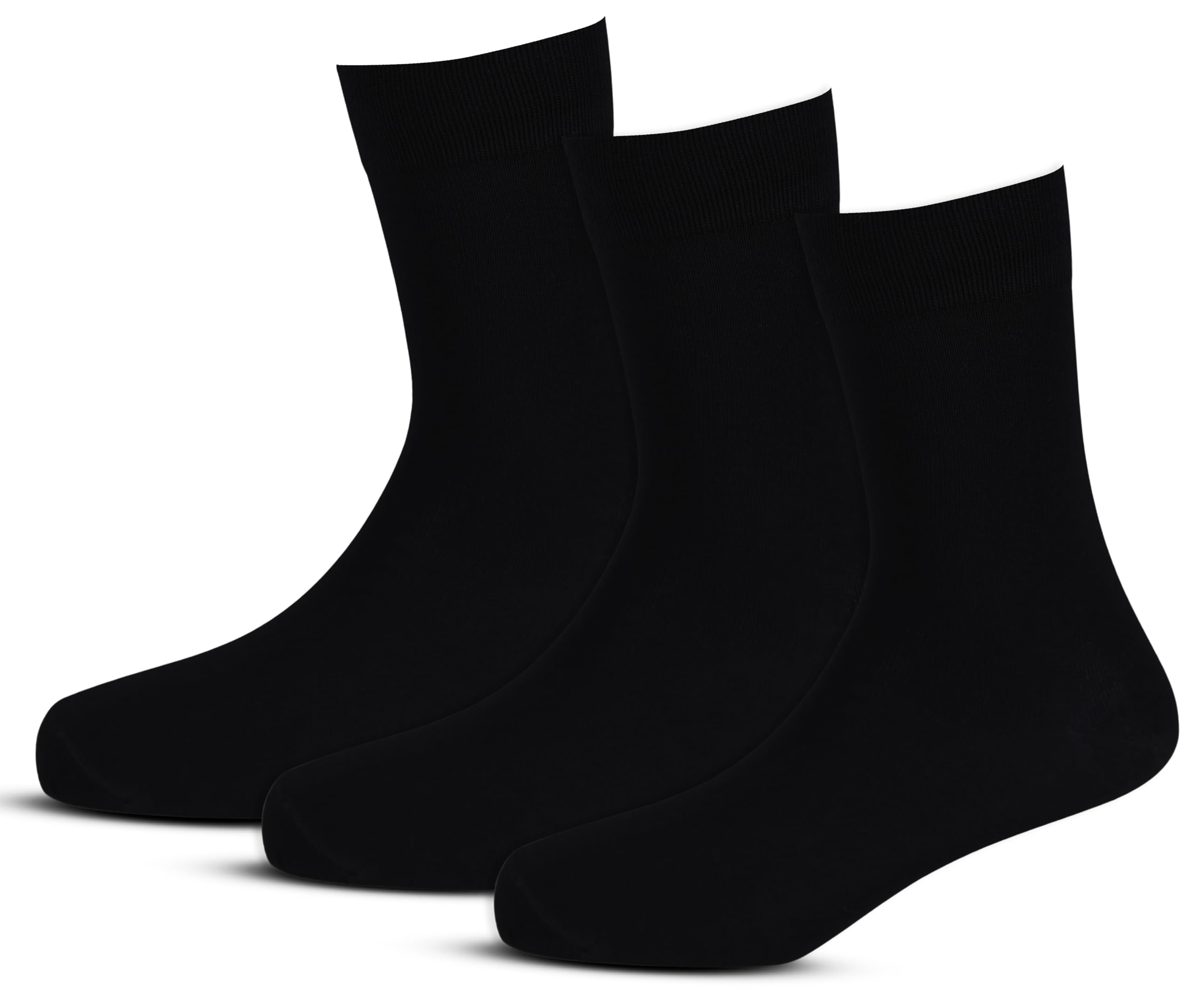 BAMBUGEAR Kids 100% Organic Bamboo Solid Calf Length Breathable, Moisture Absorbing, Sustainable & Natural Bamboo School/Uniform/Formal/Casual Socks for Boys & Girls (Pack of 3)