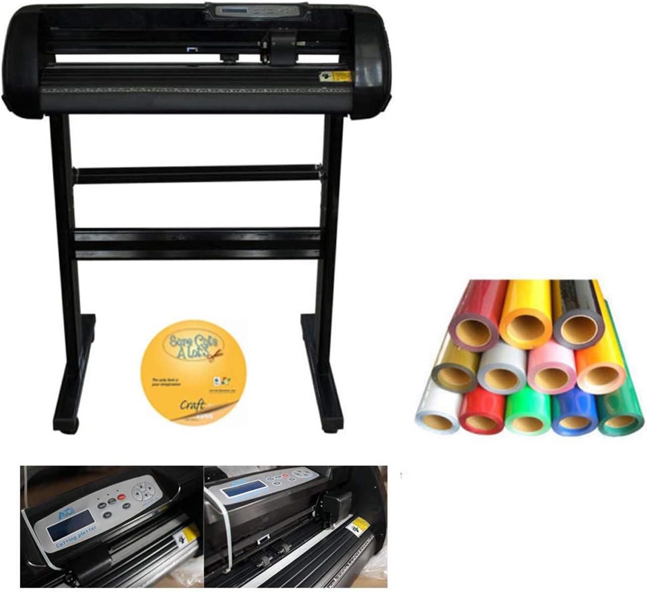 24" Cutting Plotter with Craftedge Software &10ft T-shirt Heat Transfer Vinyl