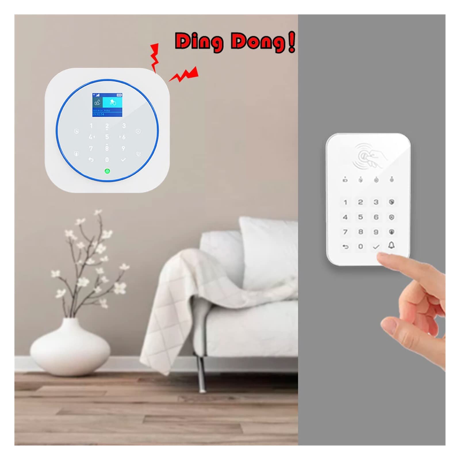 Zonan G12 Sistema de Alarma de Seguridad Tuya WiFi Toque Tocino INALLADO gsm RFID Control de la aplicación de Tarjeta Remolina Alarma de Fuego Kits de Inicio Inteligente(C)