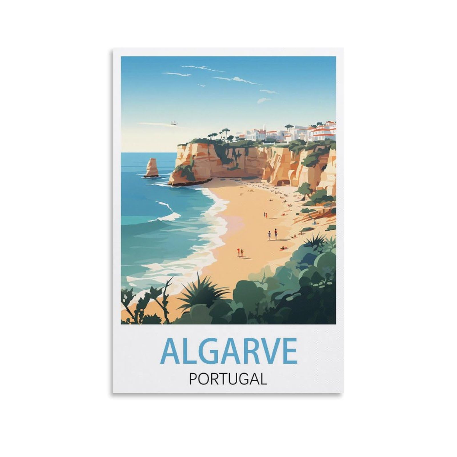 Nprzm A403 Retro Metal Aluminium Tin Sign Algarve Portugal Posters Vintage Bar Club Cave Home Kitchen Wall Decor Rustic Metal Sign Funny Decor 15X30cm