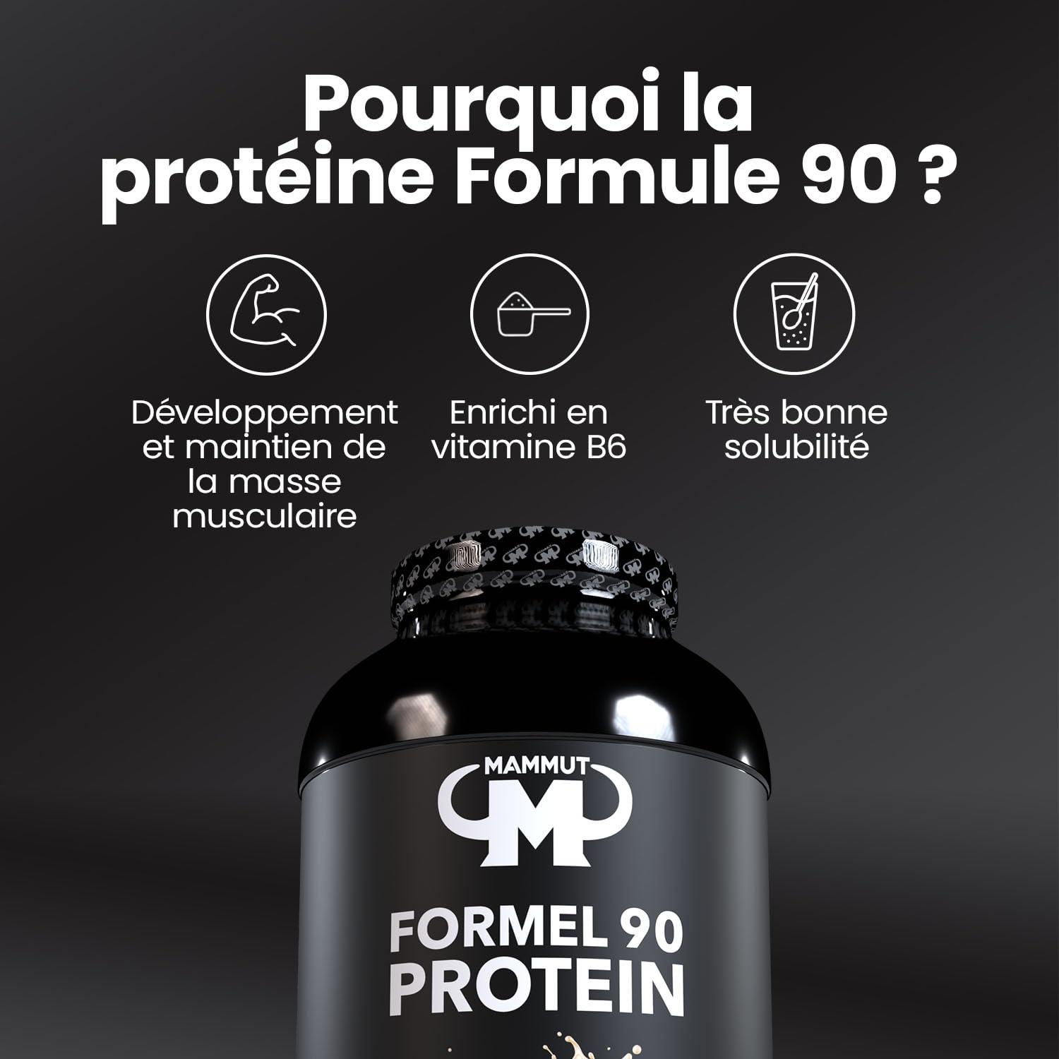 Mammut Nutrition – Protéines formule 90 Vanille 3 kg – Mélange 4 sources (whey, soja, lait, œuf) + vitamine B6 – 77 % protéines – Shake post-training ou collation riche en protéines