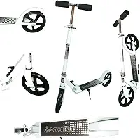 Patinete Adulto Jovens Scooter 2 Rodas Até 100 Kg Criança Adolescente Portátil Dobravél Resistente - Branco