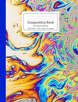 Paperback Composition Book Oil Slick Ombre Wide Rule Book
