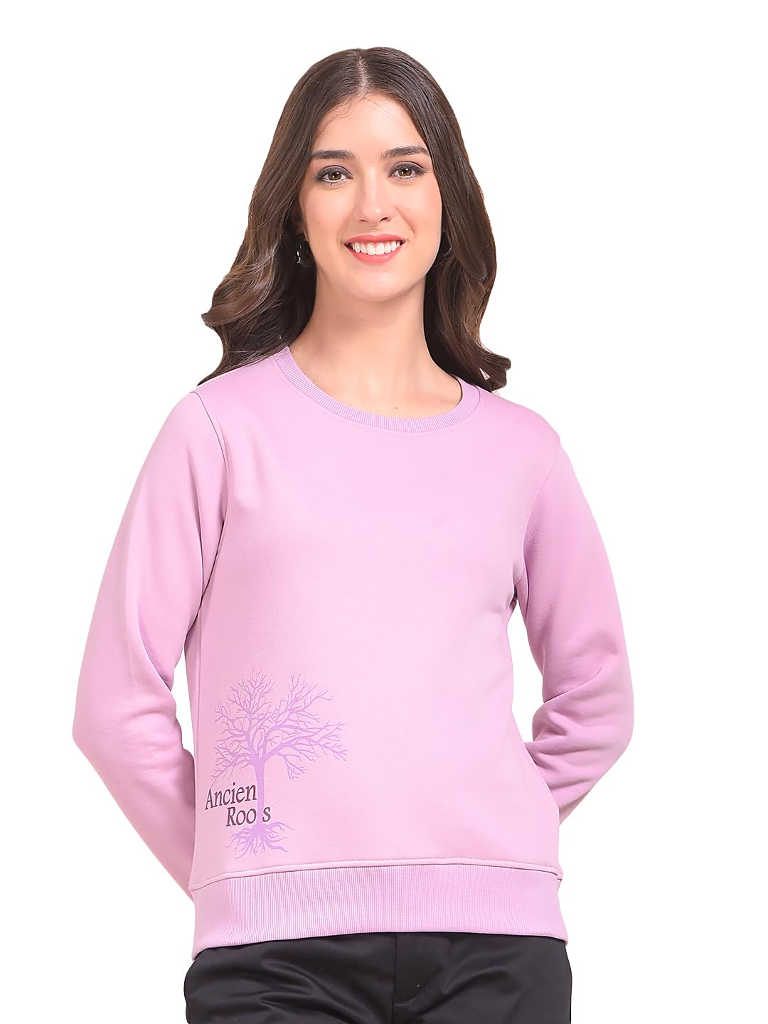 Women's Purple Graphic Print Sweatshirt-image-27