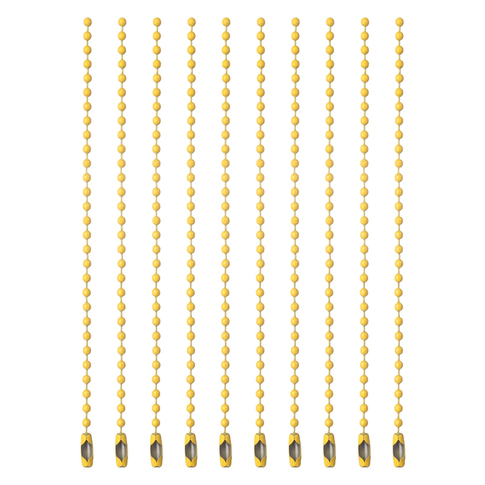 PATIKIL Ball Beads Chains, (3.9 Inch, Yellow) (120 Pcs), Metal Dog Tag Chain Keychain Rings Beaded Extension Links Necklace Keychains, Suit for - Jewelry Making/Hanging Decoration โ image 1