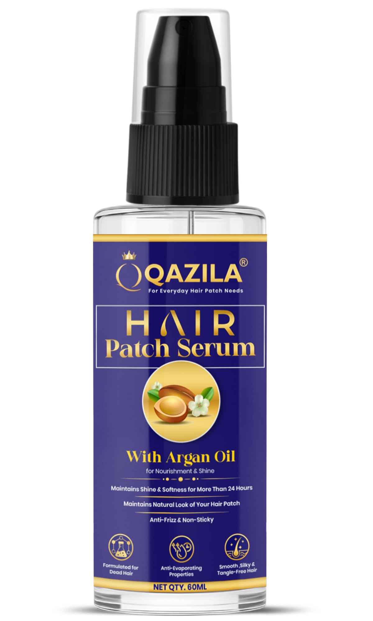 Qazila Hair Patch Serum| Shiny & Natural Look For 24 hours| Detangling Effect| Goodness Of Argan Oil| 60 ml-picture-19
