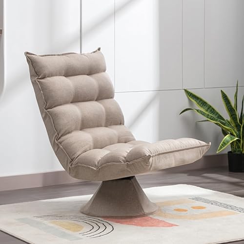 ijuicy Silla giratoria para juegos, silla reclinable de carreras de 360 grados con base giratoria y respaldo ajustable, sofá de suelo perezoso de