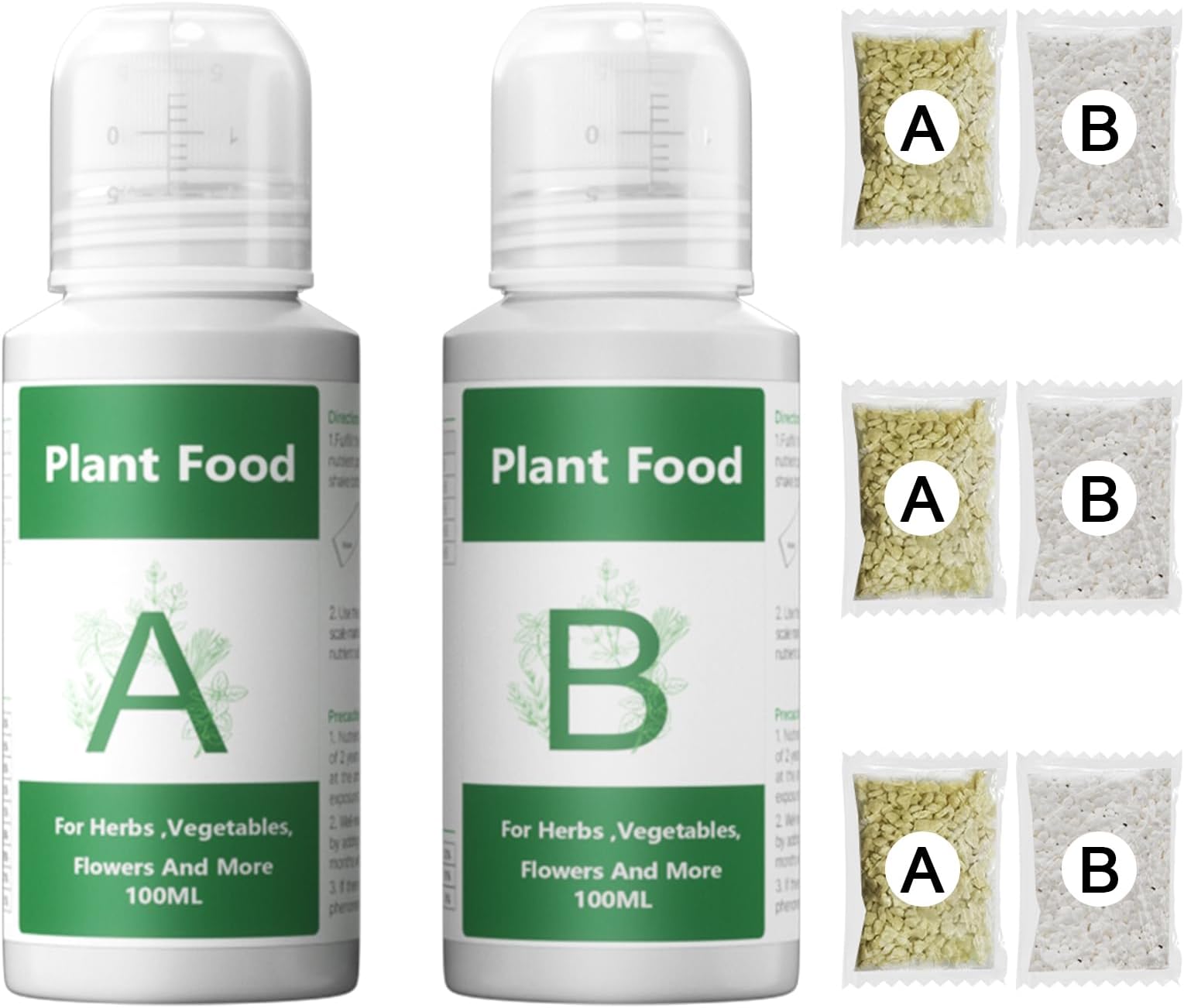 Hydroponics Nutrients for Aerogarden(800ml in Total), Plant Food A & B Hydroponics Supplies, Indoor Plant Fertilizer for Hydroponics Growing System, Hydroponic Solution for Vegetables Thrive
