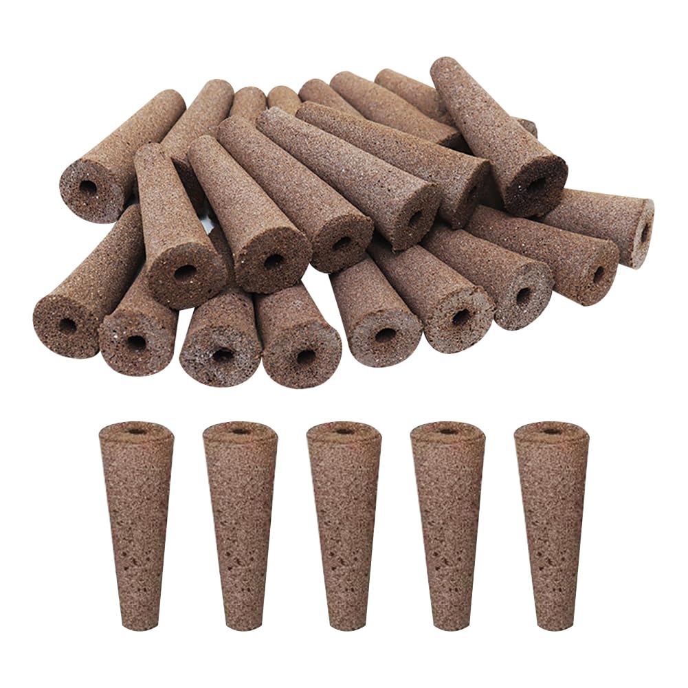 Hugede Brown 50 Pcs Plant Grow Sponges Hydroponic Seed Pods Hydroponics Plant Grow Pods Seed Starter Pods Small Root Growing Sponges Plant Root Growth Sponges For Indoor Garden