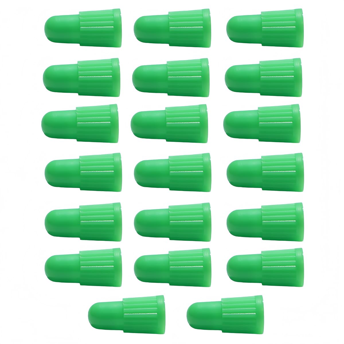 Snaply 20 pcs Presta Valve Stem Caps, Plastic Bike Tire Caps, Suitable for Road Bicycle, MTB, Fat Bike (Green)