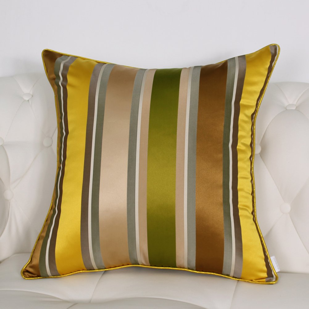 Coussin de dossier rayé haut de gamme 50x50cm avec noyau synthétique résilient