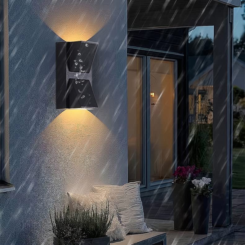 4 Stück Außenlampe Aussenlampe Wand, Wandleuchte Aussen Wandlampe Wasserdicht IP65 Modern Außenwandleuchten, Aluminium Up and Down Leuchten Außen, Außenleuchte Aussenleuchte für Terrasse Treppen – Bild 3
