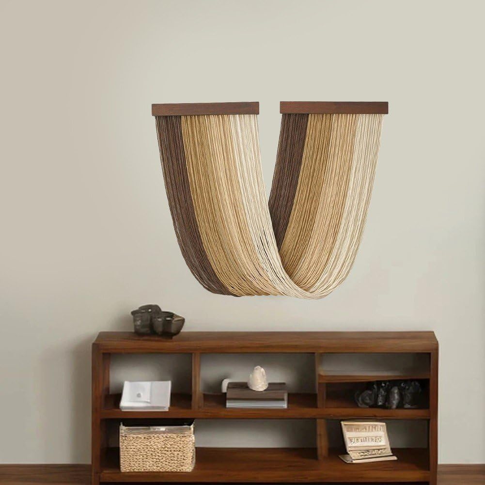 Colgante De Pared De Macramé, Decoración De Pared Grande De Macramé, Tapiz De Hilo De Borla Tejido Teñido Anudado, Arte De Pared, Decoración del Hogar para Dormitorio, Sala De Estar