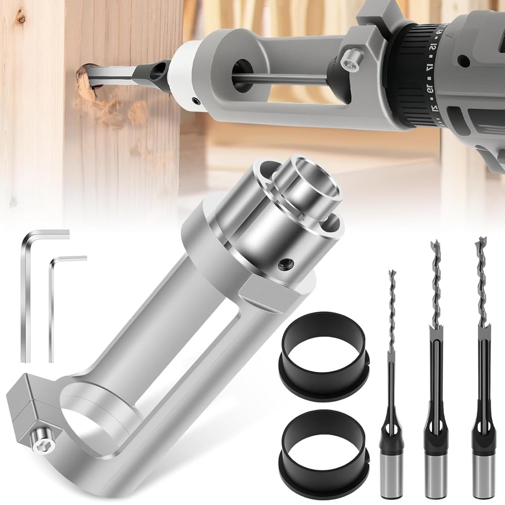 Adaptateur foret trou carré pour perceuse maximisant la précision du mortaisage