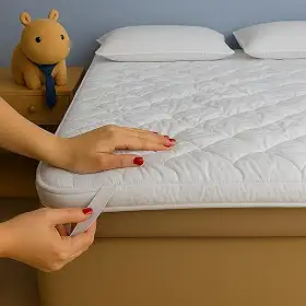 Pillow Top Protetor de Colchão Premium, 6,0cm de Espessura, com Elástico, Branco. (Pequeno solteiro)