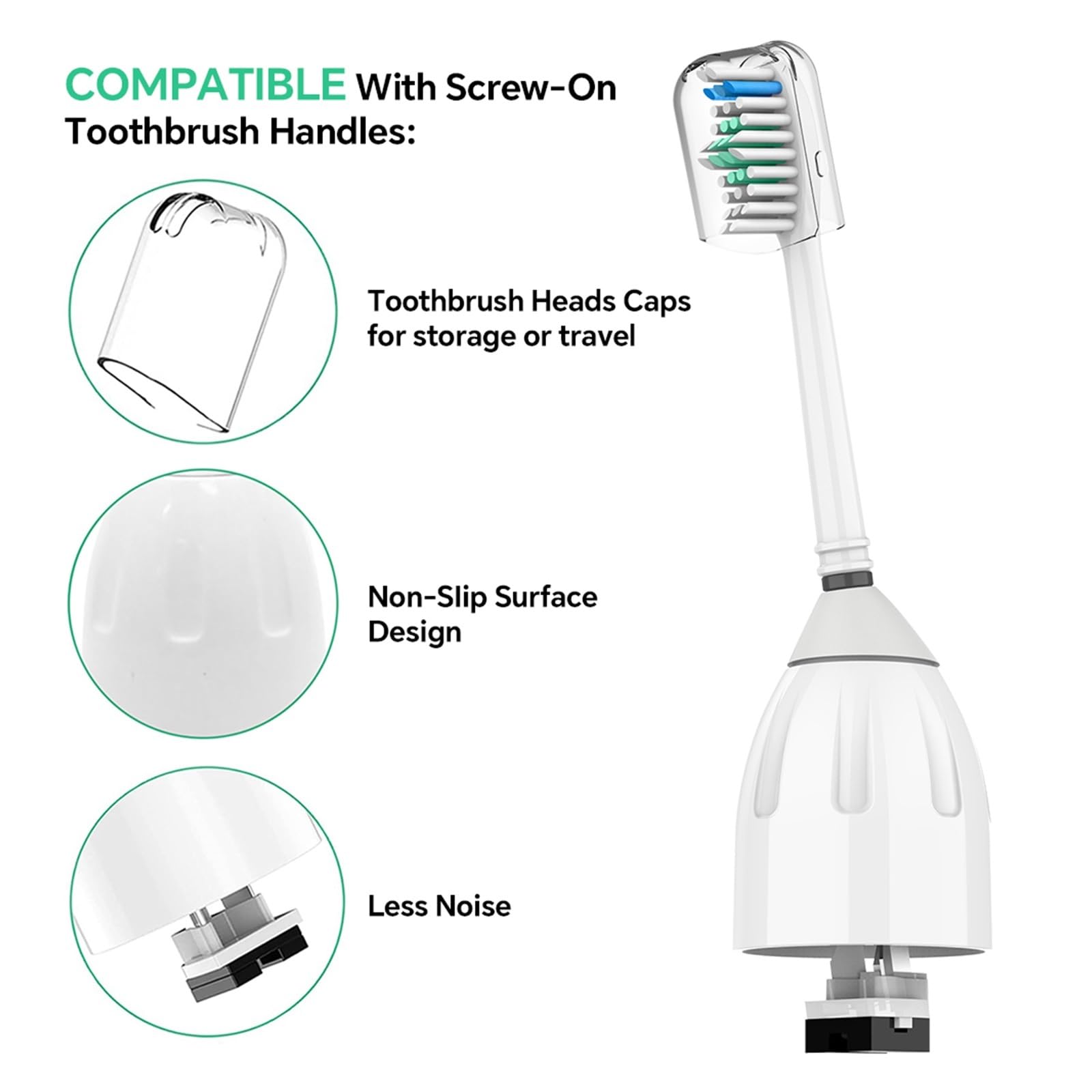 Cabezales de cepillo dental, compatible con Philips, serie E de rosca