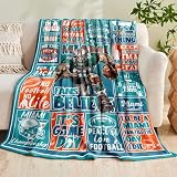 WTKBLAN Gifts for Men, Football Throw Blanket, Sport Style Gifts for Fans, Football Merchandise Merch Gear, Super Cozy Soft Living Room Flannel Blanket 60'x50'