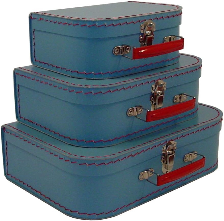 Cargo Vintage Travelers Mini Suitcases, Set of 3, Soft Blue