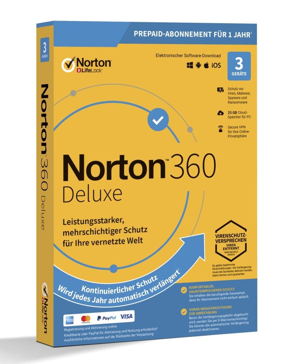 Norton 360 Deluxe – Antivirus- und Sicherheitslösung für mehrere Geräte