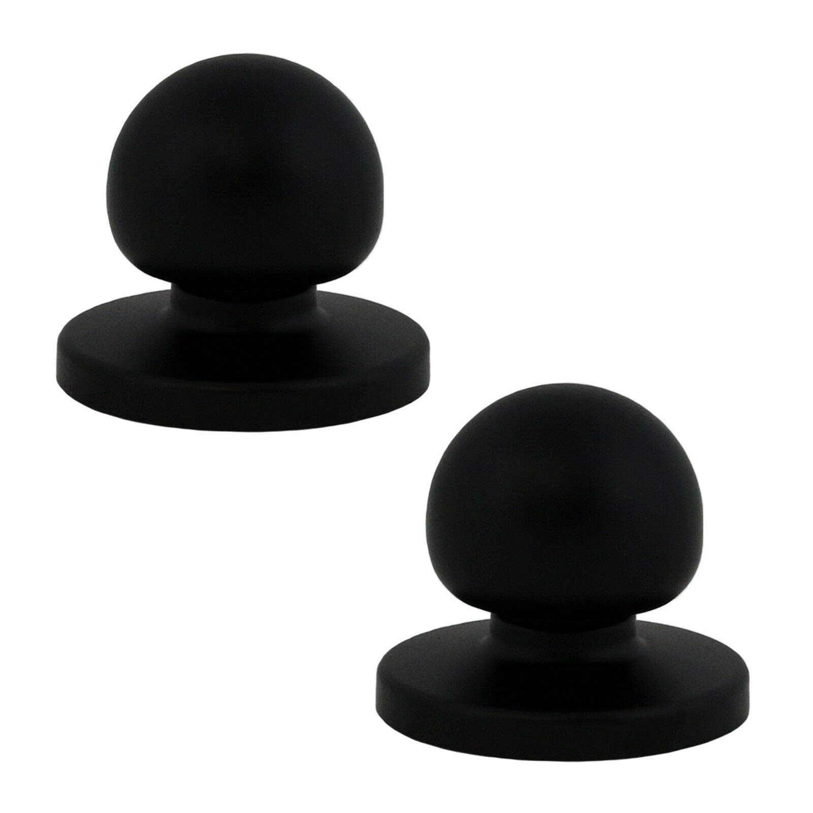 2 Pcs Bifold Closet Door Knob with Backplate Door Hardware Matte Black BA114