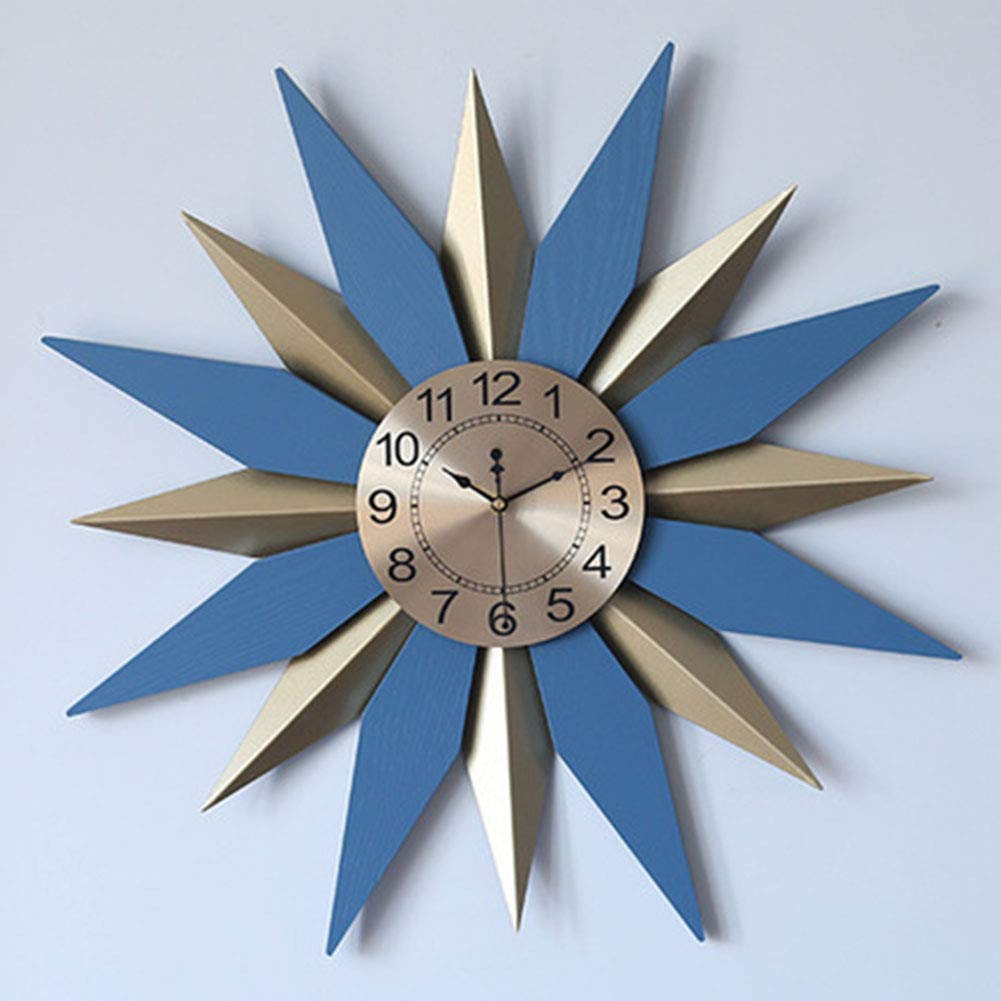 VHKJewE Metal Skeleton Frame Arab Numeral Wall Clock Silent Non-Ticking 50-60cm(S)