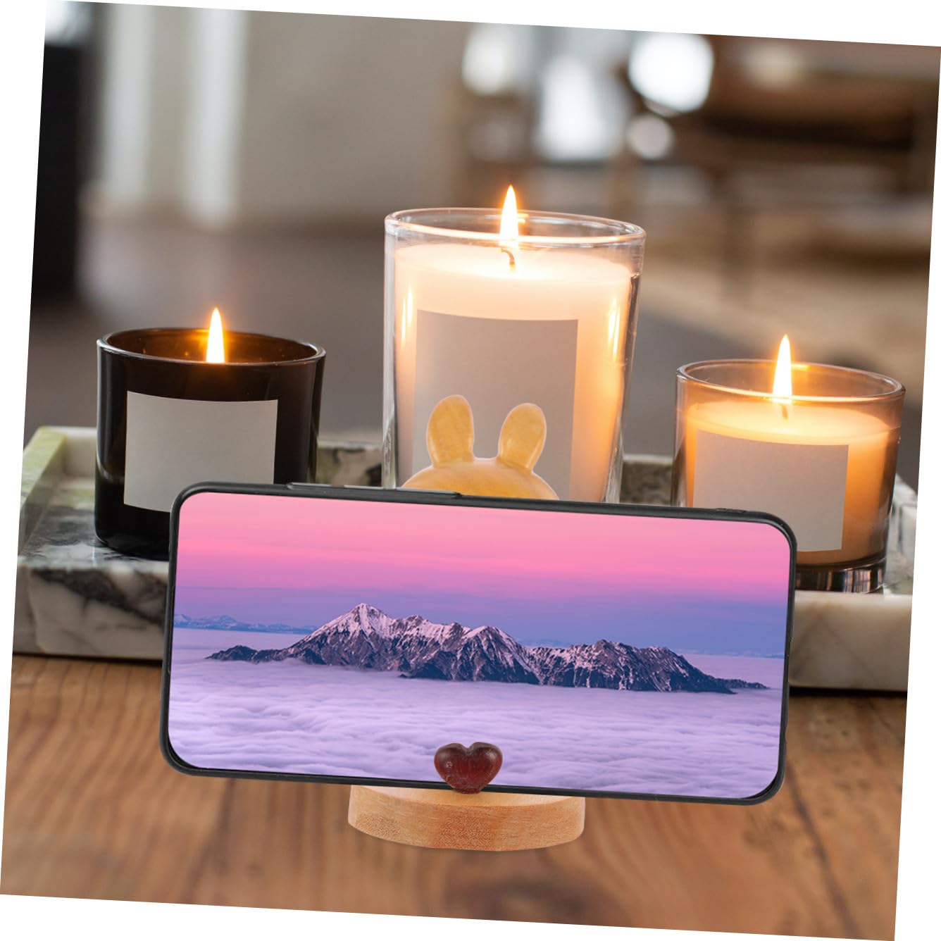Gadpiparty 3pièces Support Téléphone Bois Forme De Lapin Multifonctionnel pour Bureau Accessoire De Décoration Pratique pour Mobile Dimensions